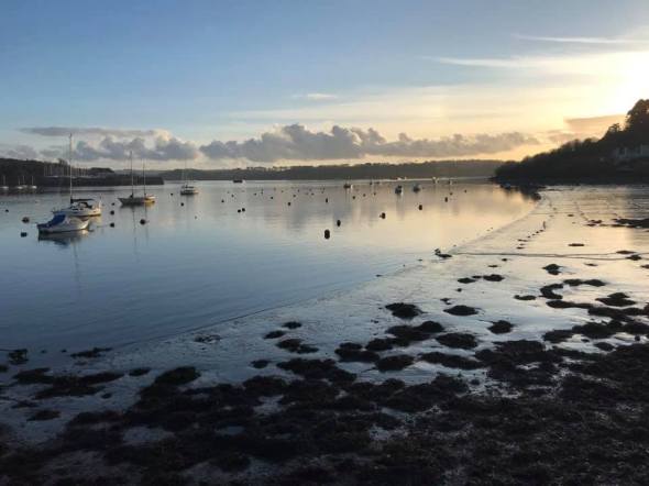 sunset over river from sailing club dec 19
